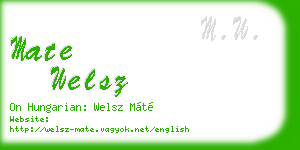 mate welsz business card